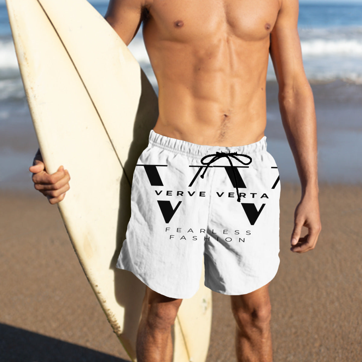 Verve Verta Signature Collection- White Edition Beach Shorts