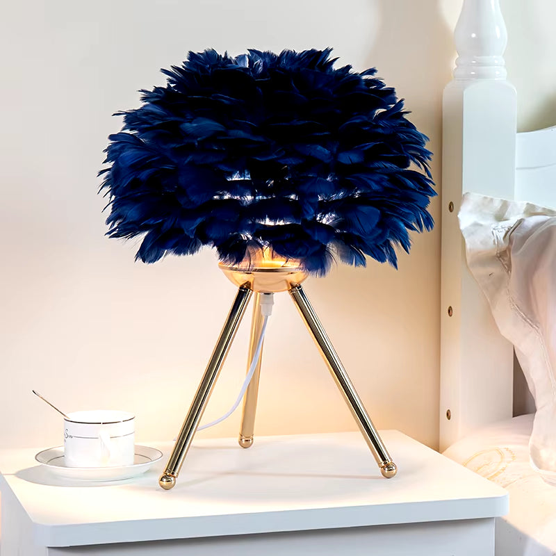 VaVaVoom Feather Bedroom / Living Room table lamp- Chic up your sides, Style up your life