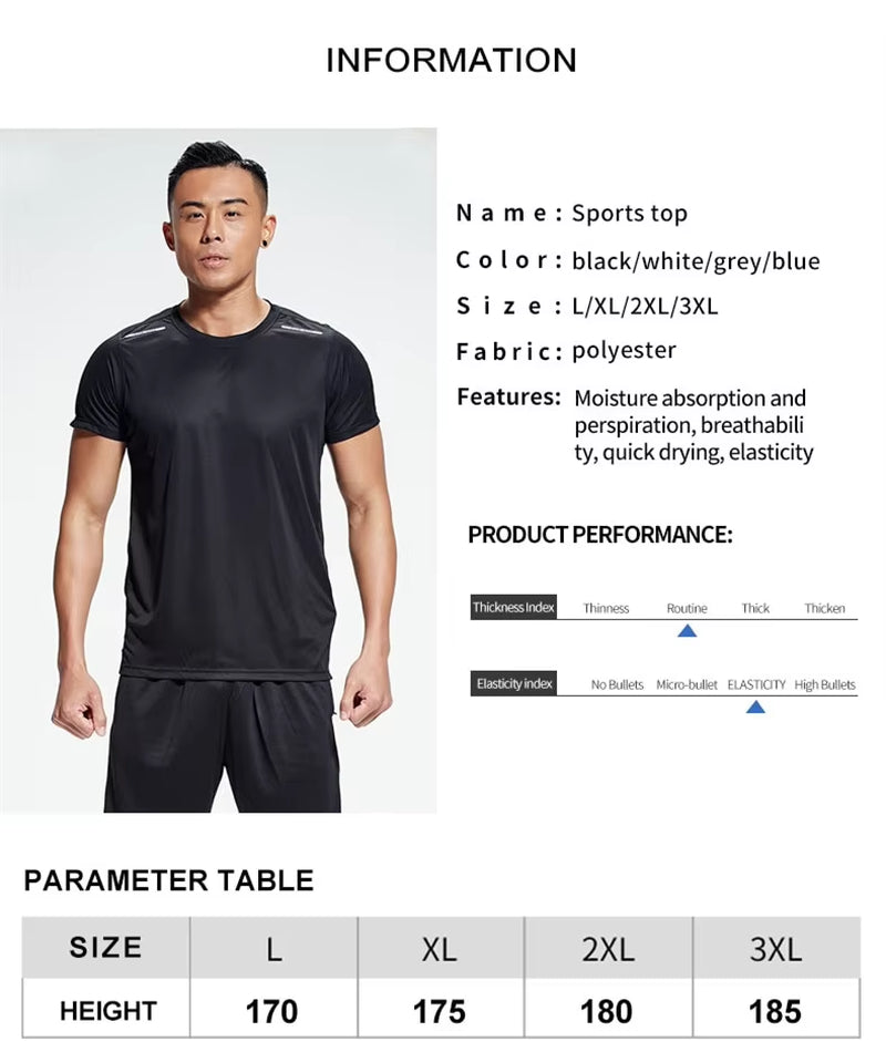 Sports Tshirt Mens Summer Thin Sweat Absorbing Half Sleeve Fast Drying Shirt Ice Silk Tshirt Short Sleeve Top Running Fitnessshi