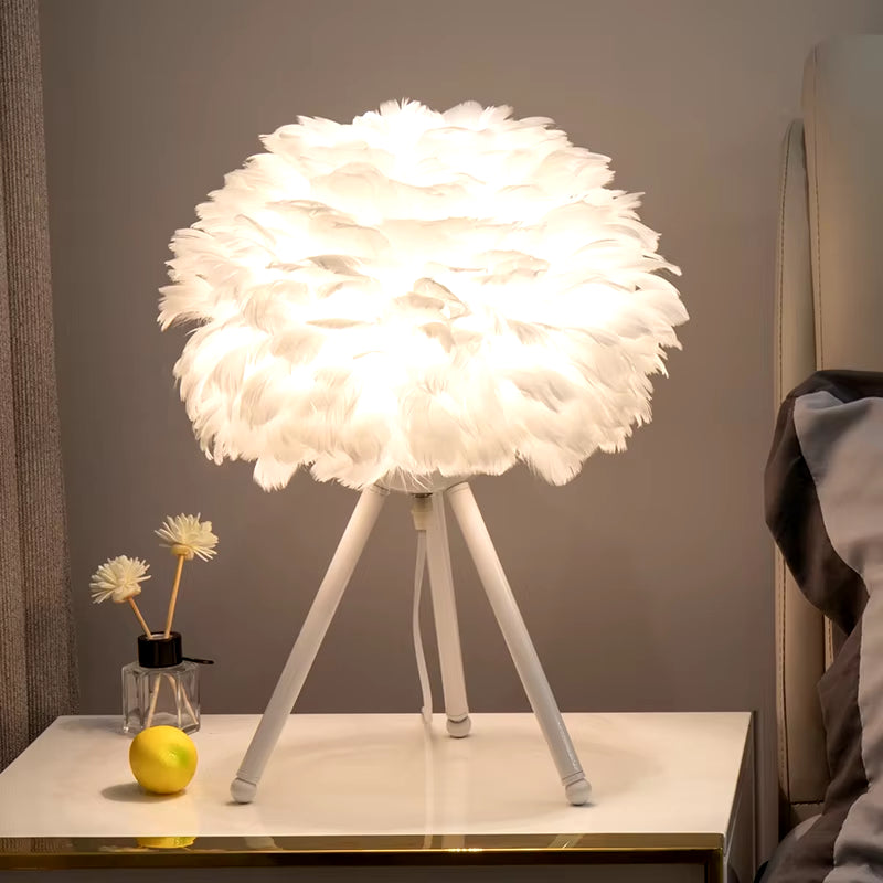 VaVaVoom Feather Bedroom / Living Room table lamp- Chic up your sides, Style up your life