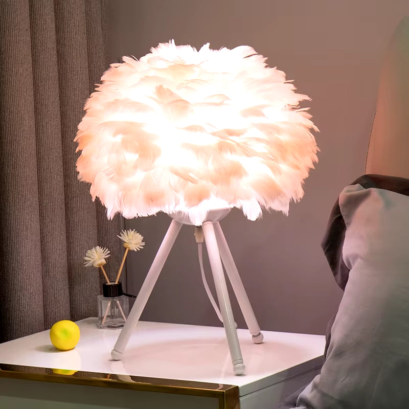 VaVaVoom Feather Bedroom / Living Room table lamp- Chic up your sides, Style up your life