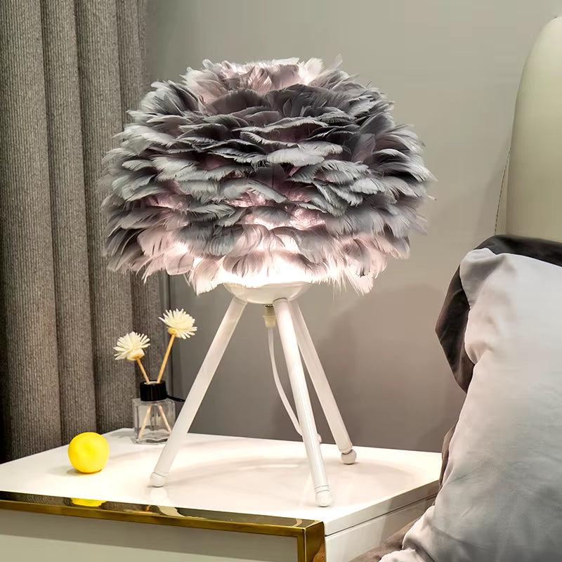 VaVaVoom Feather Bedroom / Living Room table lamp- Chic up your sides, Style up your life