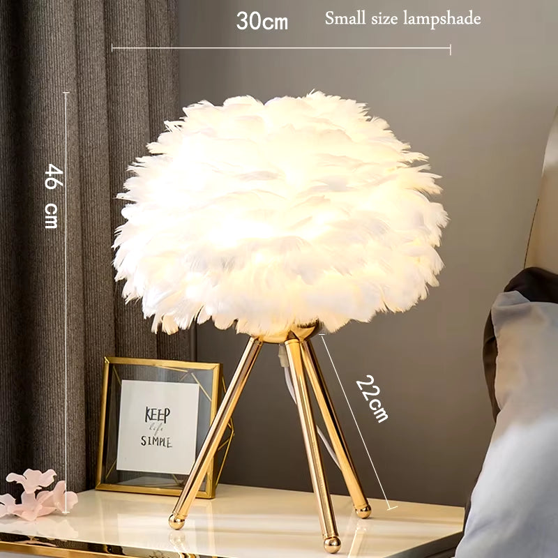 VaVaVoom Feather Bedroom / Living Room table lamp- Chic up your sides, Style up your life