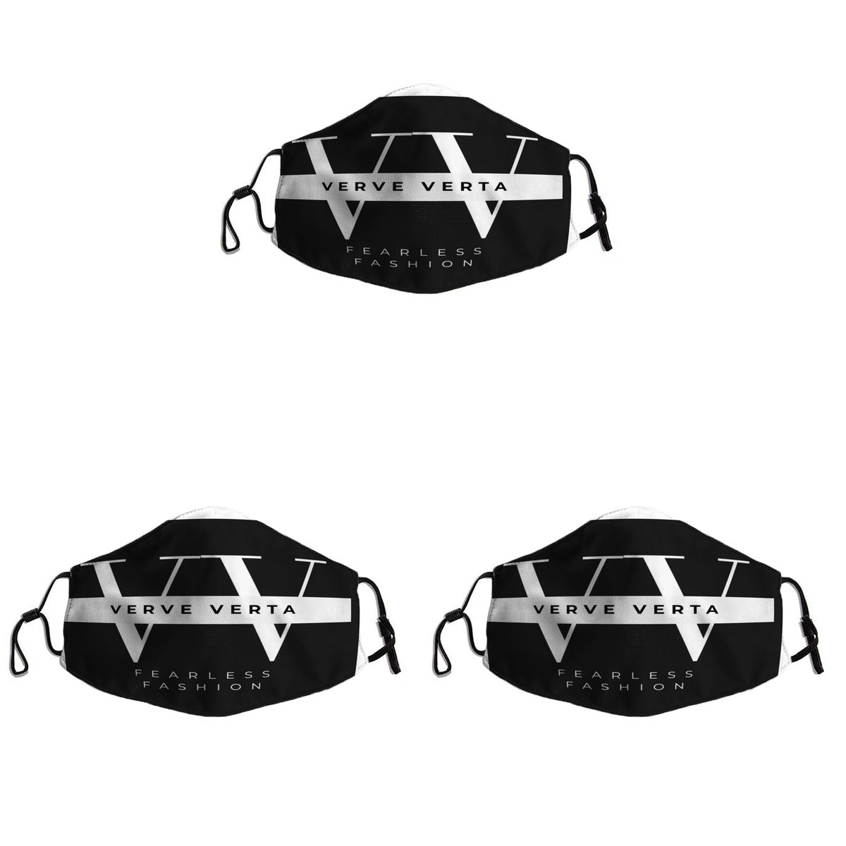 Verve Verta Signature Collection - Black Edition Face Mask ( Pack of 3)